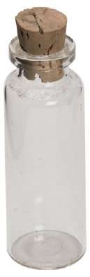 Glass Empty Bottle With Cork Small 2"x3/4"