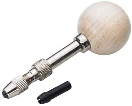 Revolving Wooden Handle Pin Vice With Extra Collet