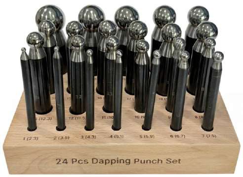 Dapping Punch Set With Wooden Stand