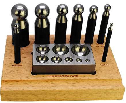 Dapping Punch Set Of 9 Punch Size 6 , 9 , 12 , 15 , 18 , 21