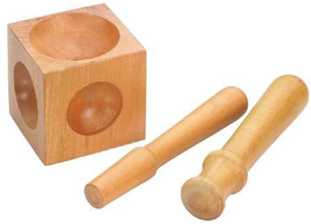 Wooden Dapping Block with 2 Punch