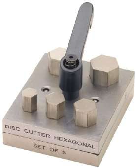 Hexagonal Punch Disc Cutter Set of 5 with Handle