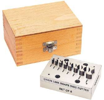 Chain Link Disc Cutter Set of 8 with Wooden Storage Box