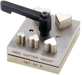 Heart Punch Disc Cutter Set of 5 with Handle