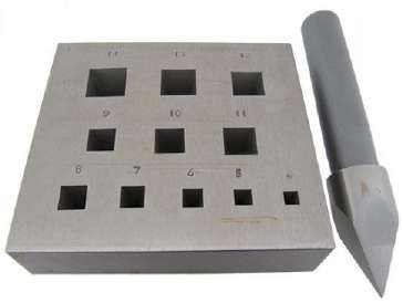 Bezel Block Square Hole with 17 Degree Punch