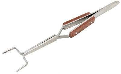Tweezer Cross Lock Square Mouth with Fibre Grip 165 mm Long