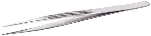 Tweezer SS Medium Tip with Serrated Tip 165 mm Long