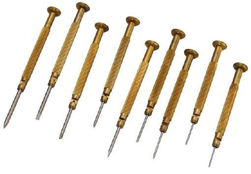 Brass Body Screw Driver Set of 9 (Hardened Steel Blades)